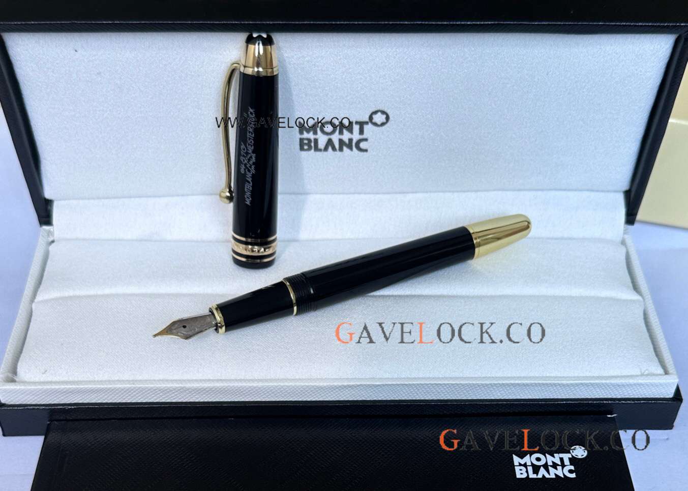 AAA Mont Blanc 100th Meisterstuck Midsize Fountain Gold-Black Resin
